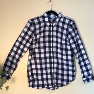 Splendid long sleeve gingham blouse
